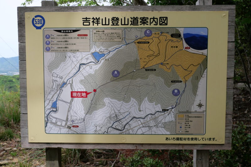 吉祥山登山道案内図