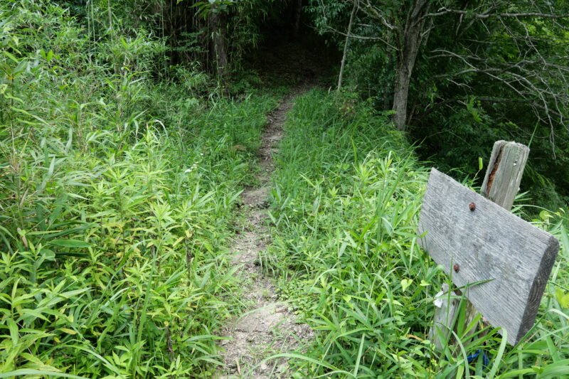 黍生山登山口（道標は不明瞭だ）