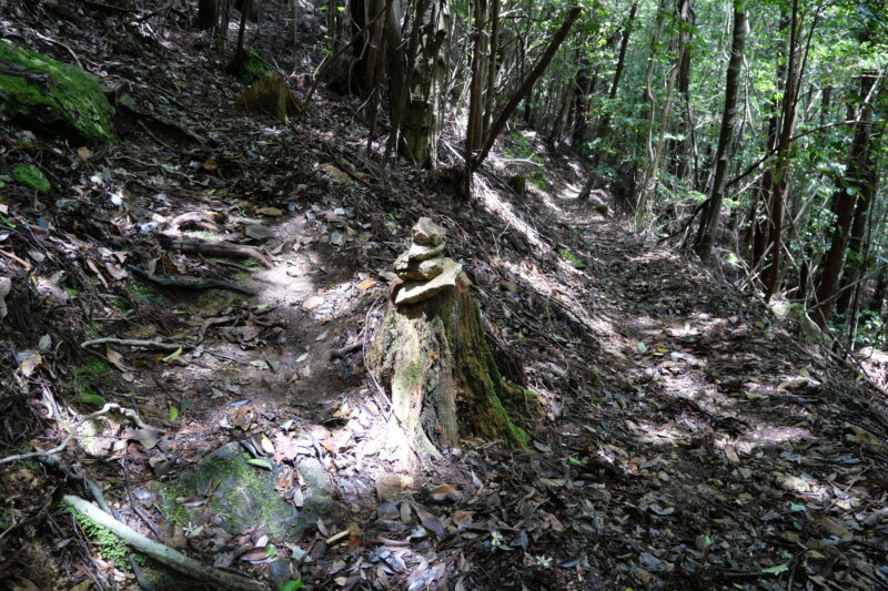 がんこ岩への分岐（ケルン）