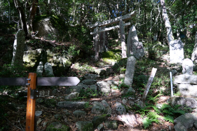 表登山道(御嶽信仰先達の霊神碑が並ぶ)