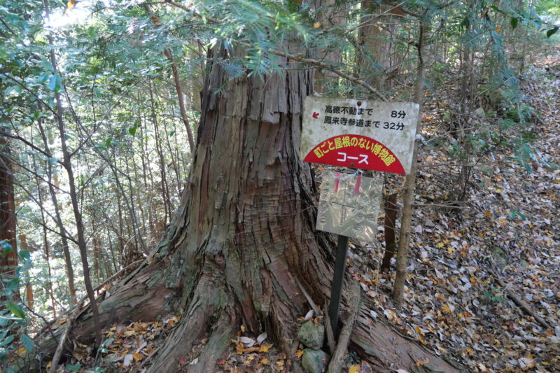 高徳不動まで8分の道標