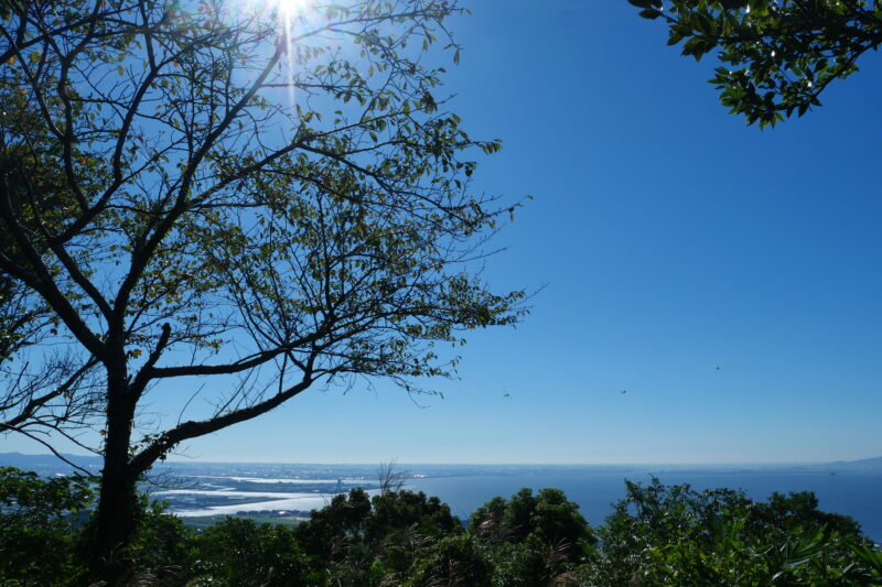 三河湾が眩しい東峰からの景色
